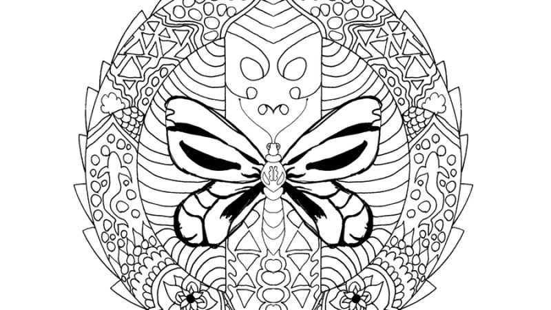 coloriage mandala le papillon
