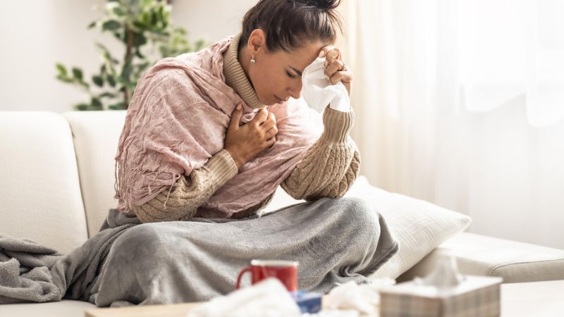 Illustration d'une femme malade